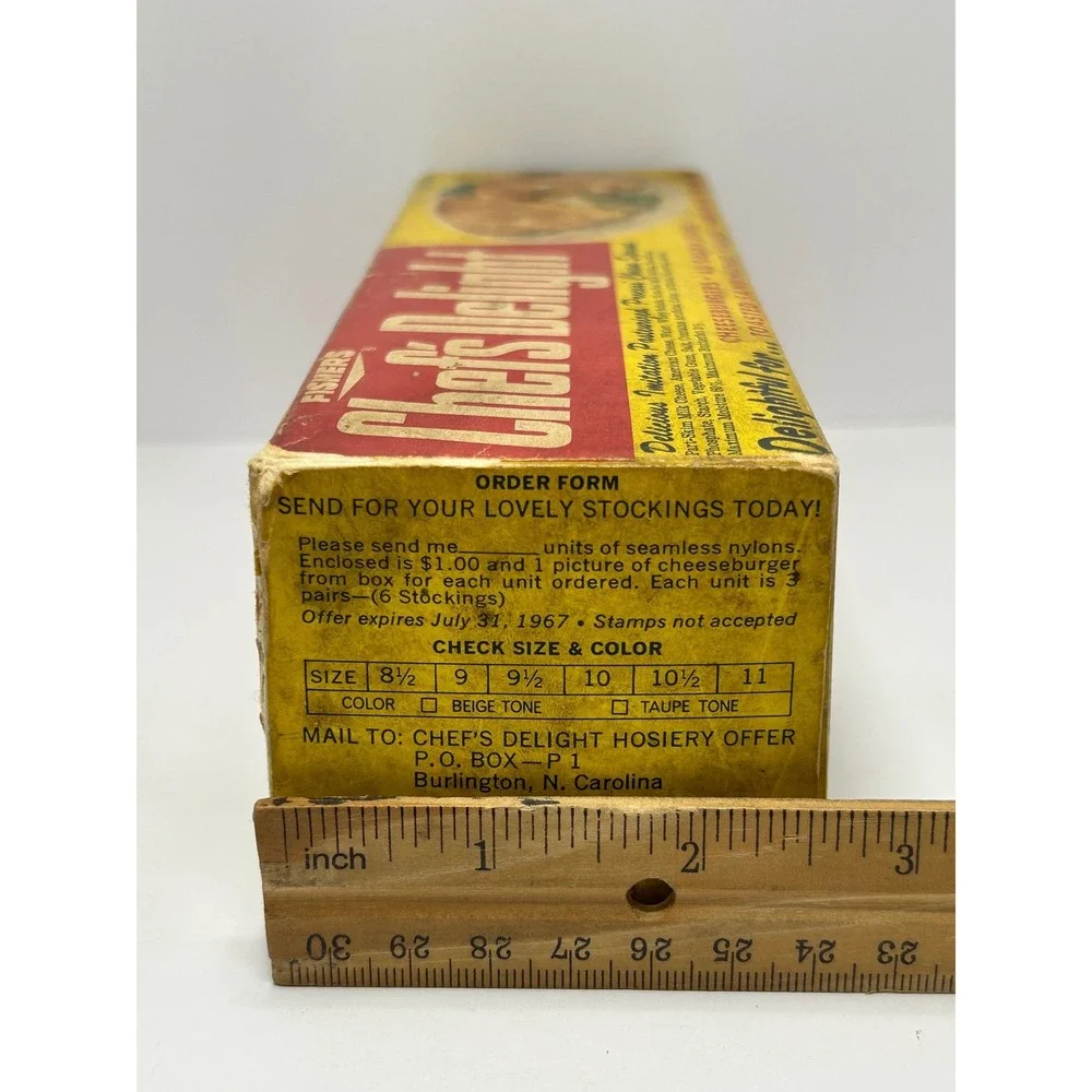 Vintage Fisher's Chef's Delight‎ 2lb Cheese Box 1967 Nylon Offer Wapakoneta Ohio